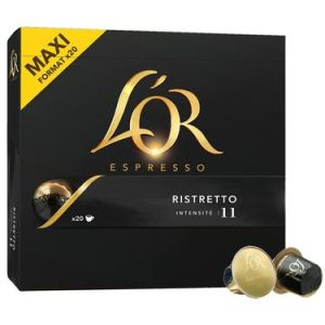 20 Capsules Espresso Ristretto L&rsquo;Or Compatibles Machines Nespresso (Intensité 11)