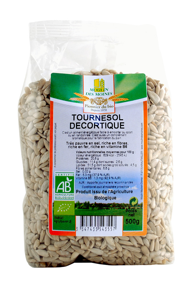 Moulin des Moines Graines de Tournesol Décortiqué 500G