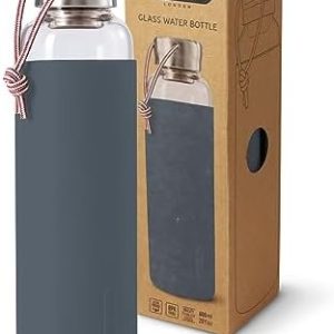 Black + Blum Bouteille d’Eau en Verre – Ardoise