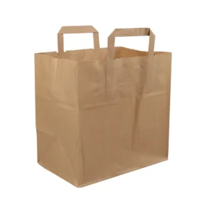 Papieren draagtas 26/17×26 cm bruin (400x 70gr)