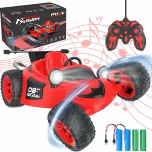 Voiture télécommandée RC Stunt Car Jouet 2.4GHz RC Stunt Voiture 360° Flip avec 2 Piles Rechargeables