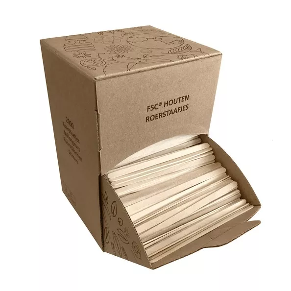 Houten roerstaafjes 11 cm