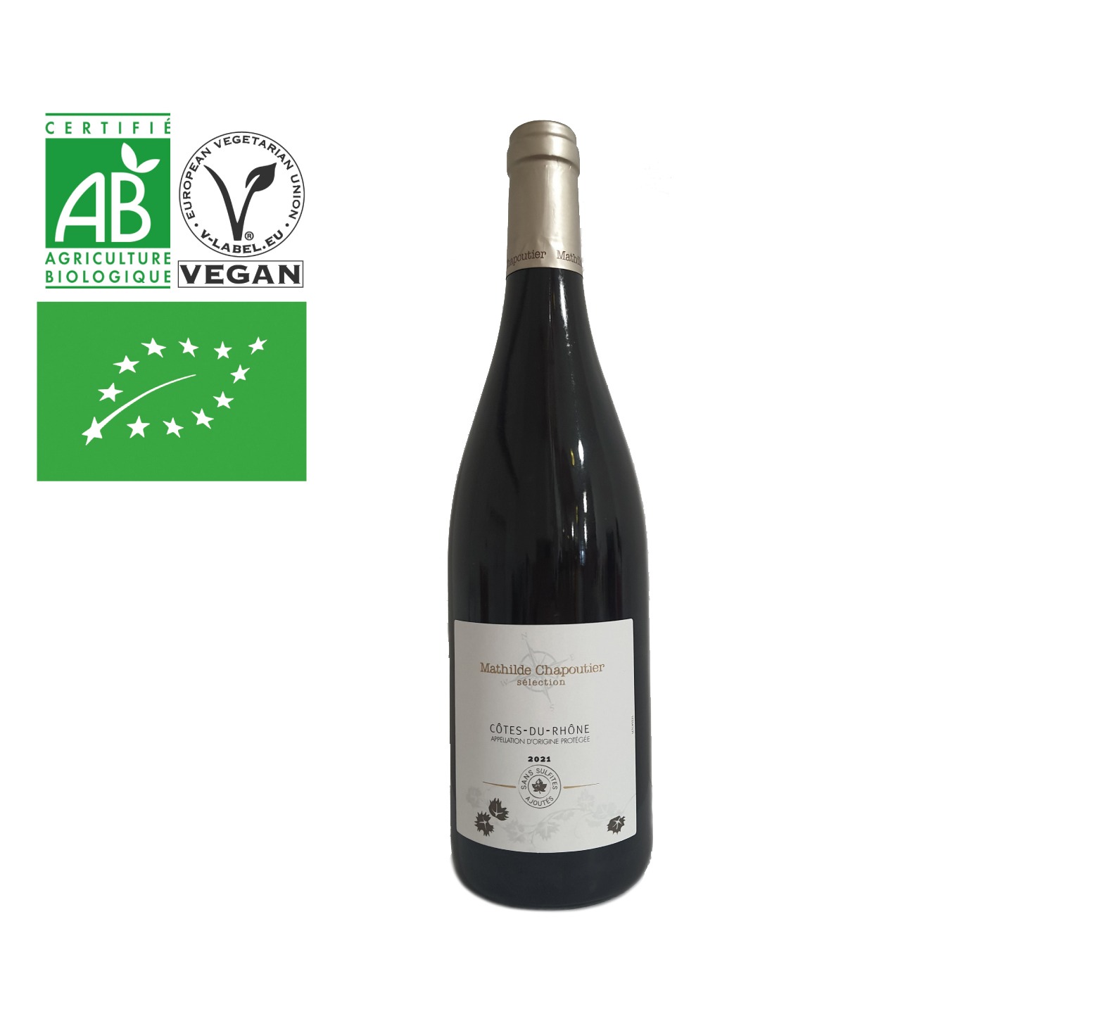 Maison M. Chapoutier A.O.P. CÔTES-DU-RHÔNE Sans Sulfites Rouge 2021 Bouteille 75cl