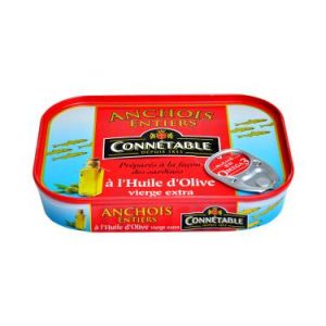 Anchois Entiers à l&rsquo;Huile d&rsquo;Olive Extra Vierge Connétable 100g