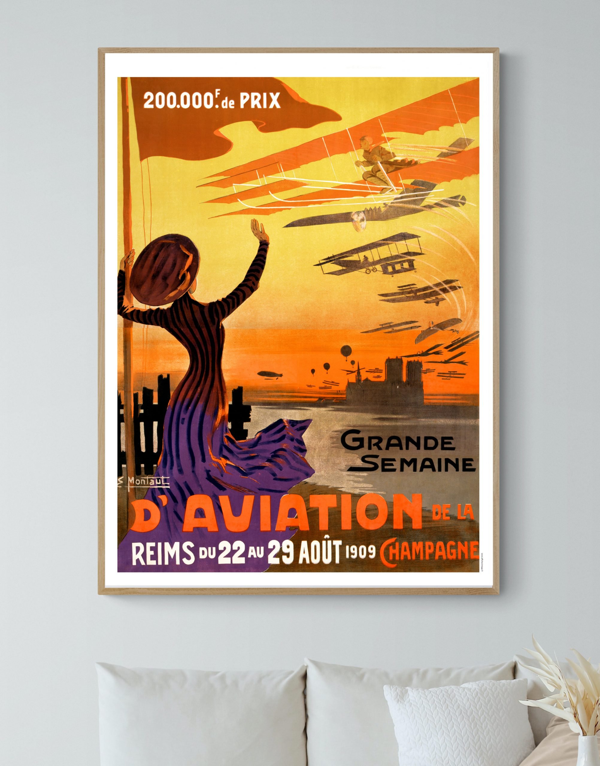 Affiche Grande Semaine d’Aviation – Reims 1909