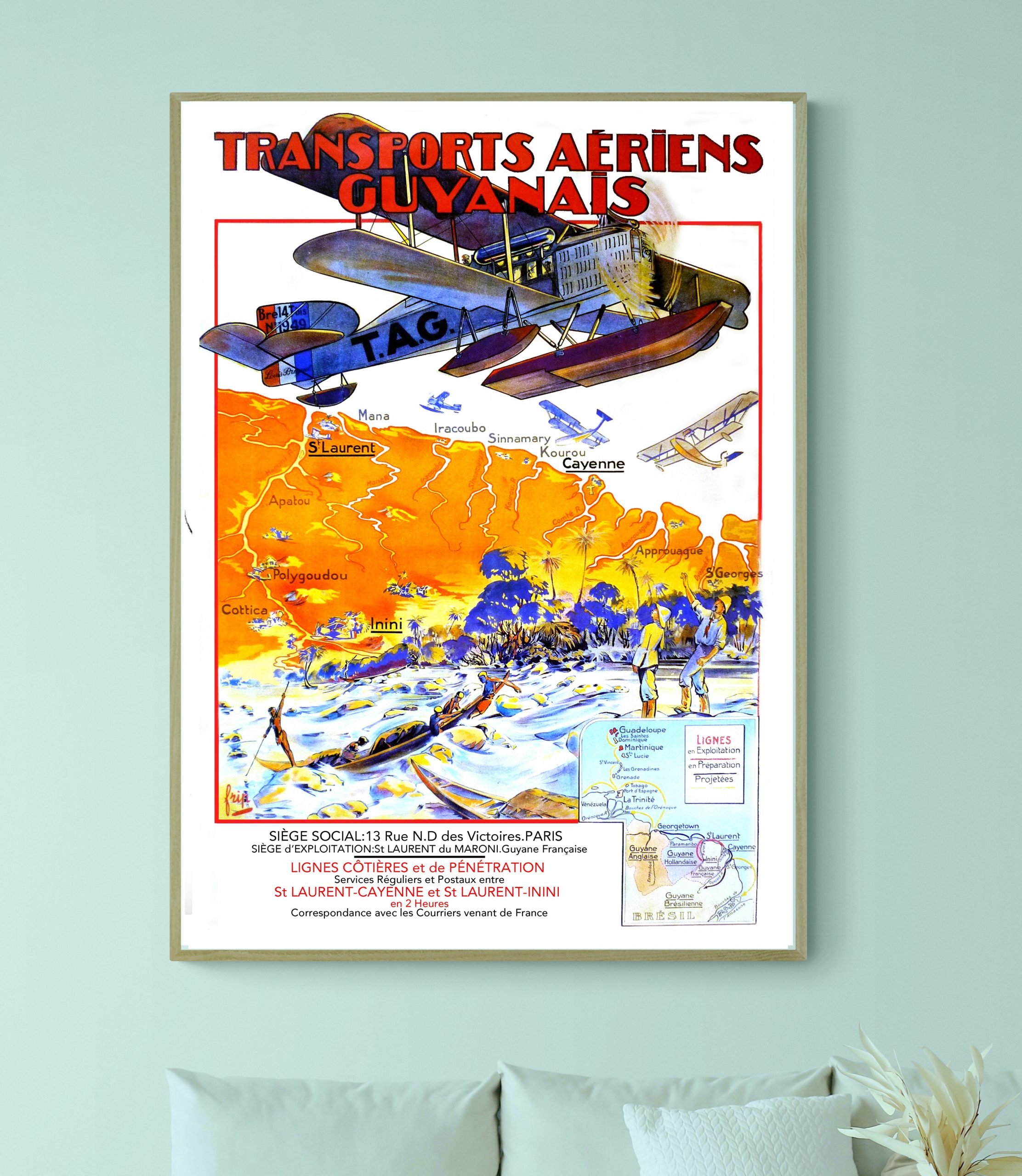 Affiche Transports Aériens Guyanais