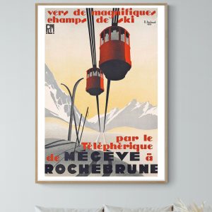 Affiche Téléphérique de Megève à Rochebrune