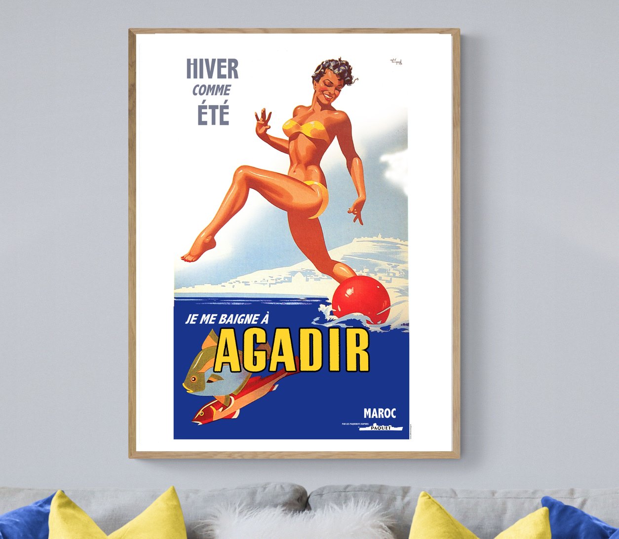 Affiche Je me baigne à Agadir – Maroc