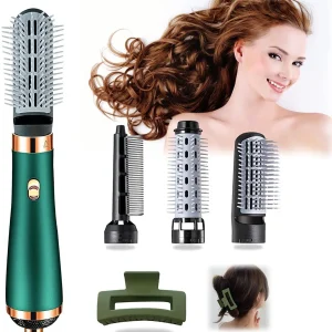 Peigne brosse à cheveux 4 en 1, sèche-cheveux en une étape et volumateur, lisseur et boucleur de sèche-cheveux ionique négatif de salon