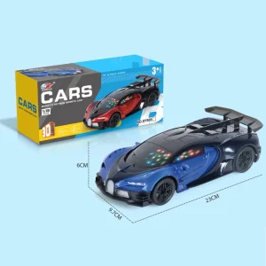 Voiture électrique universelle 3D (Bugatti) avec éclairage et musique (mélange rouge et bleu)