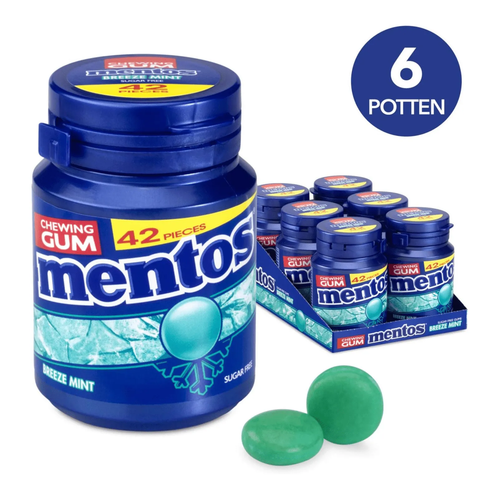 Mentos Gum Breezemint Bottle (6x 42 stuks) – Image 3