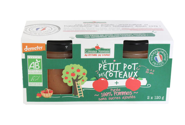 Côteaux Nantais Purée de Pommes Demeter 2X120G