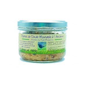 Rillettes de Dinde Moutarde à l&rsquo;Ancienne – Volailles du Nord Mayenne – St Mars sur la Futaie (53) – 180gr