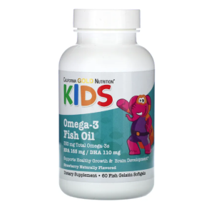 California Gold Nutrition huile de poisson oméga-3 pour enfants 60 gélules