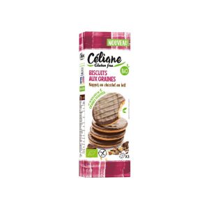 Celiane Biscuits aux Graines Nappés Chocolait au Lait 150G