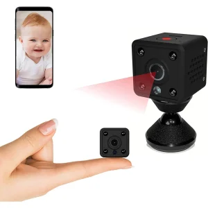 Mini caméra Wifi sans fil 1080P, avec Vision nocturne, détection de mouvement via application mobile