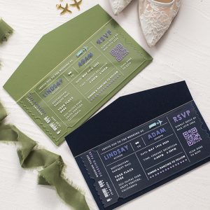 Faire-part mariage Plexiglass Billet d’avion