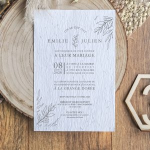 Faire-part Papier ensemencé Aurélie – à partir de 2,28€ l’unité