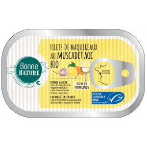 Bonne Nature Filets de Maquereaux au Muscadet AOC Bio 118G
