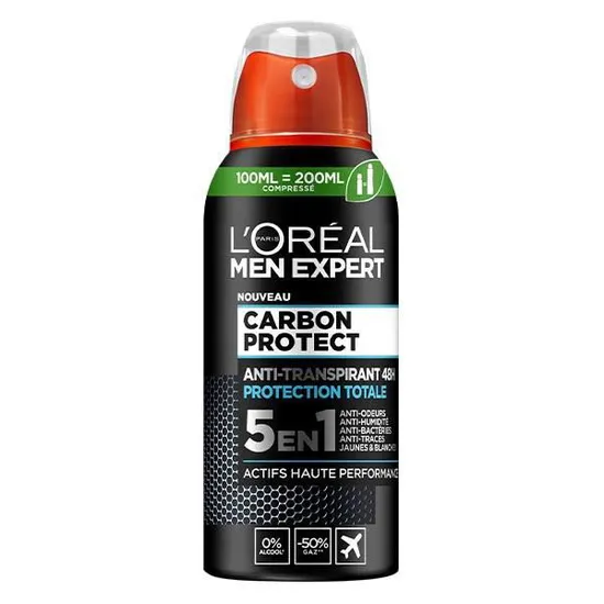 L’Oréal Men Expert Carbon Protect 5en1 Déodorant Spray Compressé Anti-Transpirant 48h 100ml