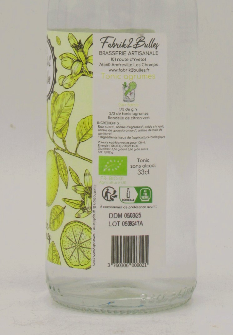Tonic Bio Agrumes Fabrik 2 Bulles 33cl – Image 2