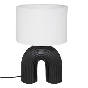Lampe en céramique noire arche H40