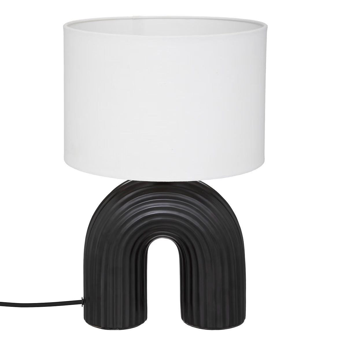 Lampe en céramique noire arche H40