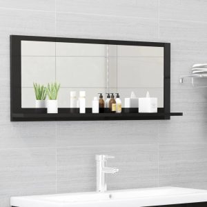 Miroir de salle de bain en bois noir laqué 90×36 (MARKETPLACE)