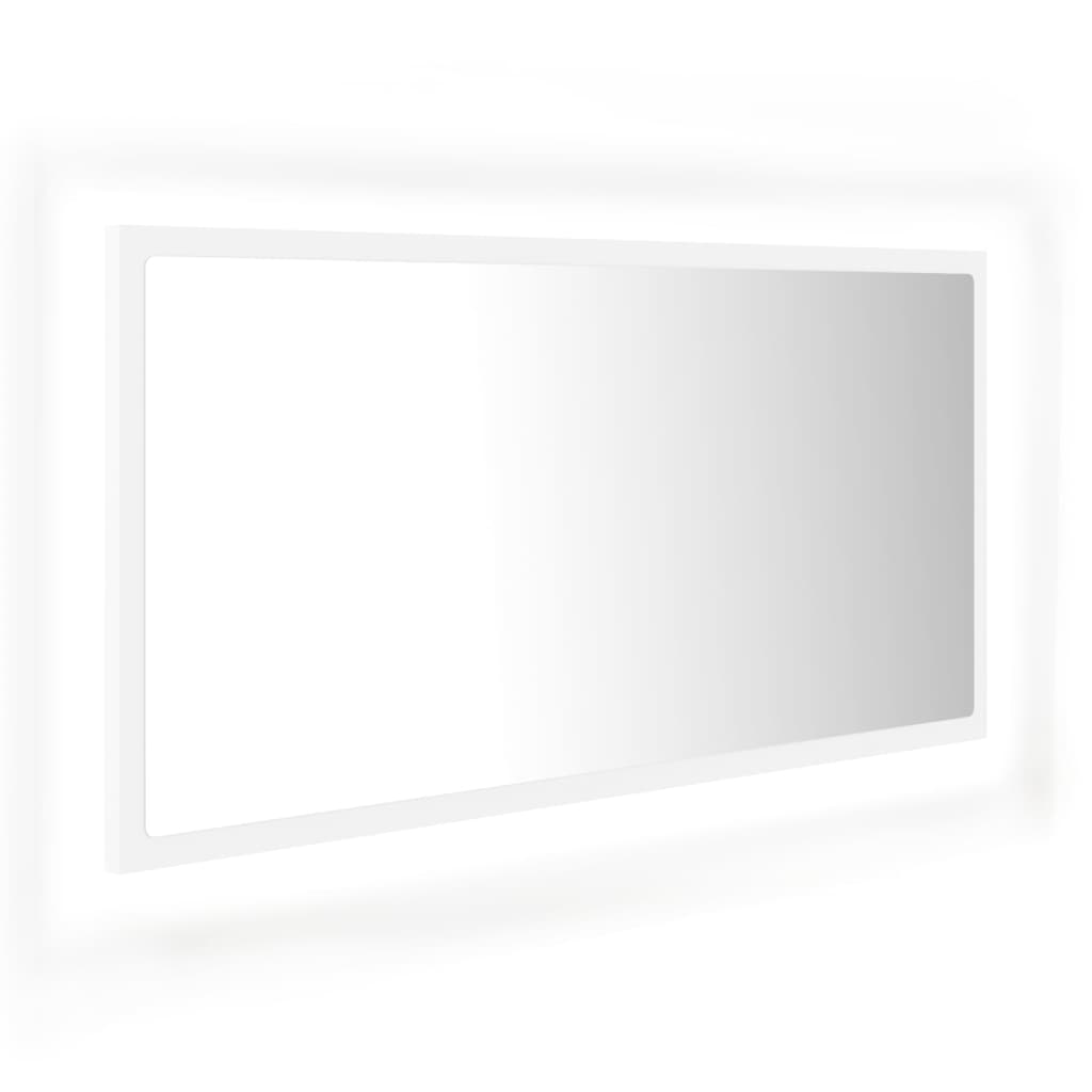 Miroir LED de salle de bain en bois blanc 90×37 (MARKETPLACE) – Image 3