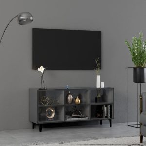 Meuble TV en bois gris laqué 105×50 (MARKETPLACE)
