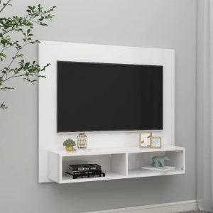 Meuble TV mural en bois blanc laqué 102×90 (MARKETPLACE)