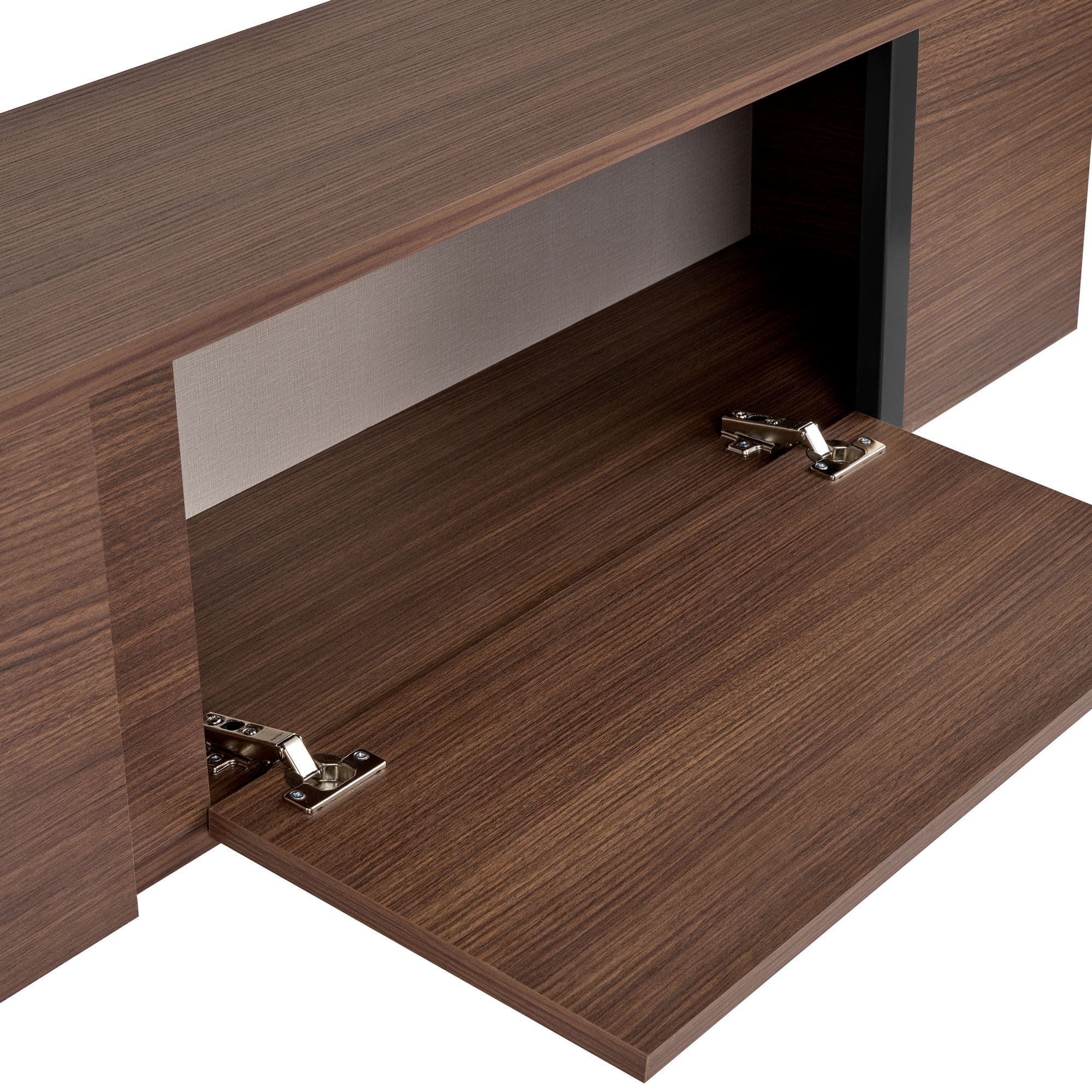 Meuble tv en bois foncé pied noir L180 – Image 5