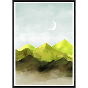 Tableau Paysage avec cadre noir POP – Taille 23×32