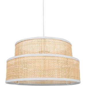 Suspension en paille liseret blanc D35