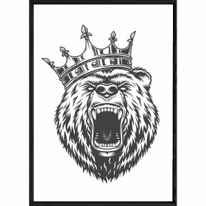 Tableau Animal avec cadre noir POP – Taille 32×42