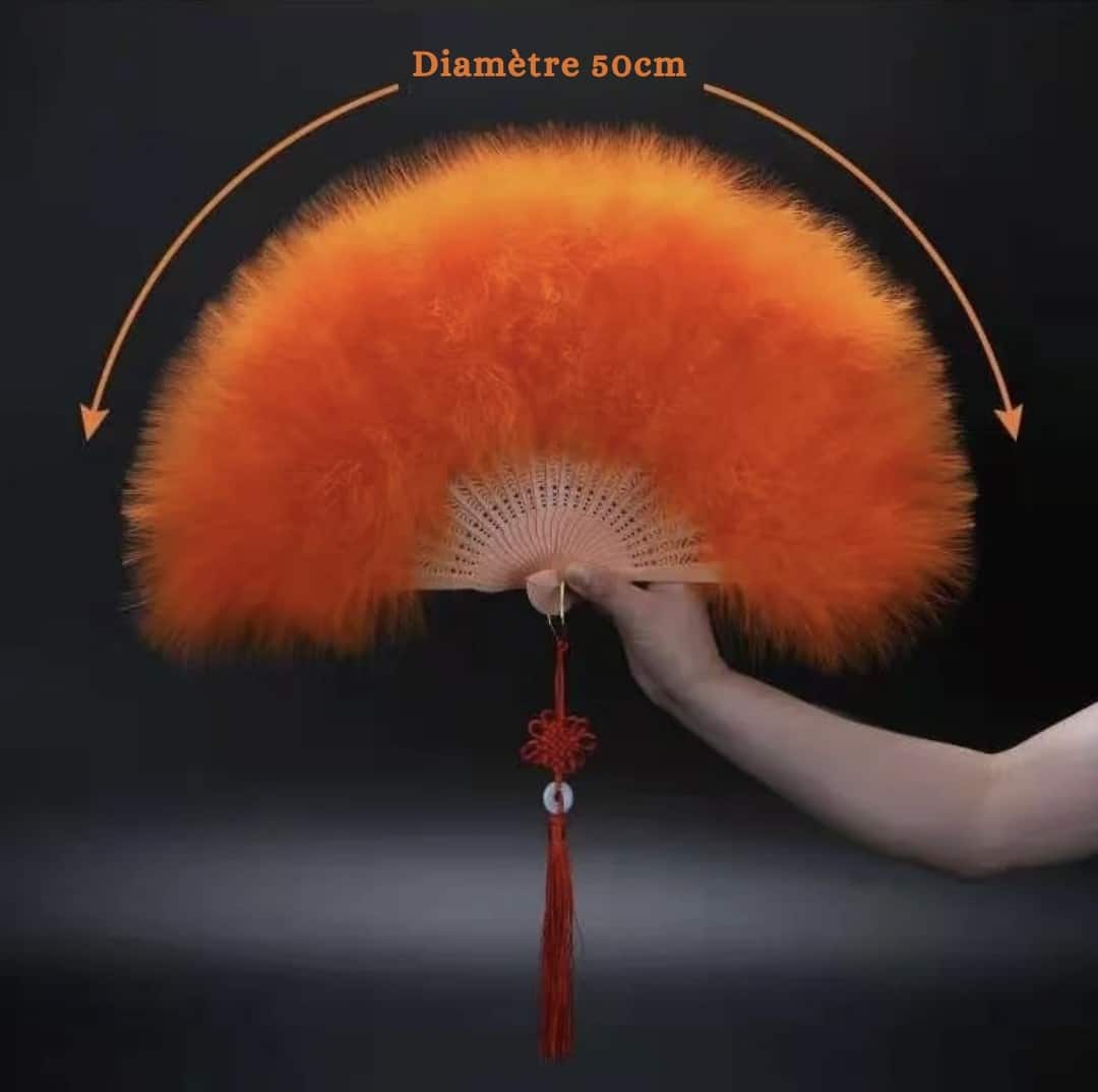 Éventail à Plumes Rose – Image 3