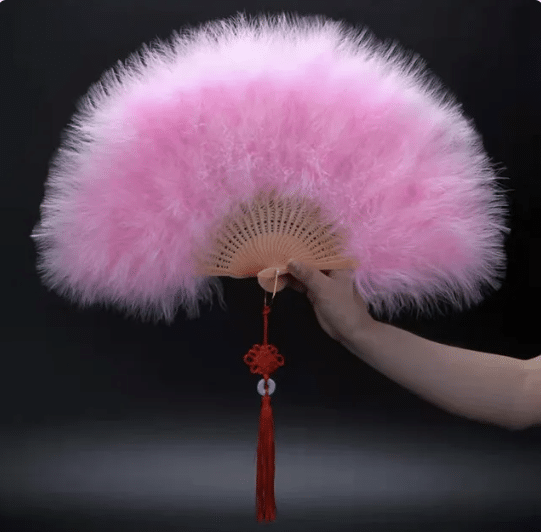 Éventail à Plumes Rose – Image 2