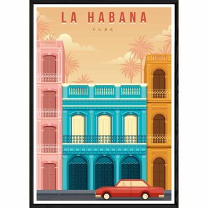Tableau Havane avec cadre noir POP – Taille 23×32