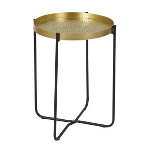 Table basse dorée en métal