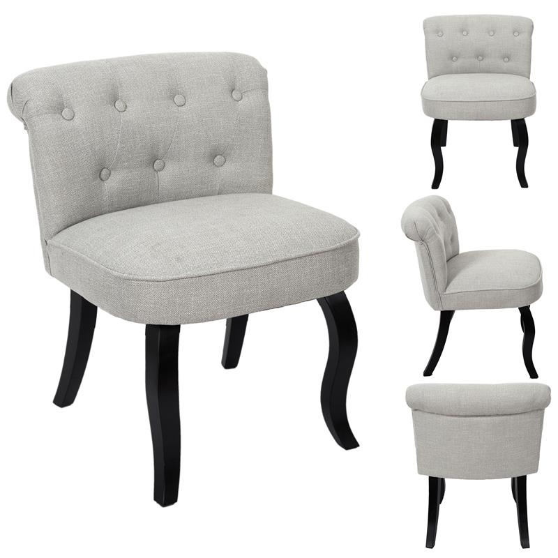 Petit fauteuil charme en tissus gris pied noir (Marketplace)