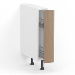 Meuble bas range épice L15 x H85 x P58 – Bois clair mélaminé – meuble livré monté