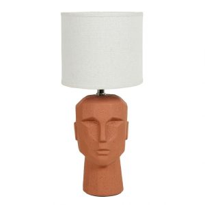 Lampe en céramique face terracotta H33