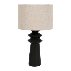 Lampe en céramique art déco noir H41