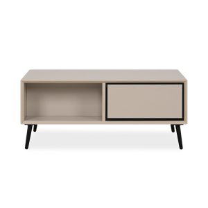 Table basse en bois beige 1 porte – Fabriqué en Europe